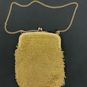 Elegant Gold Beaded Vintage Evening Bag